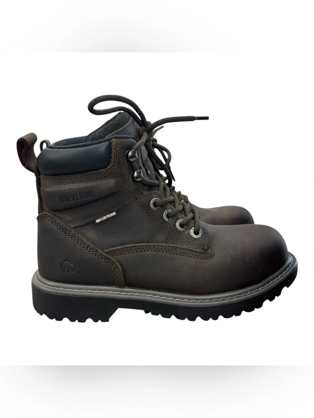 Wolverine Brown Leather Lace-Up Work Boots